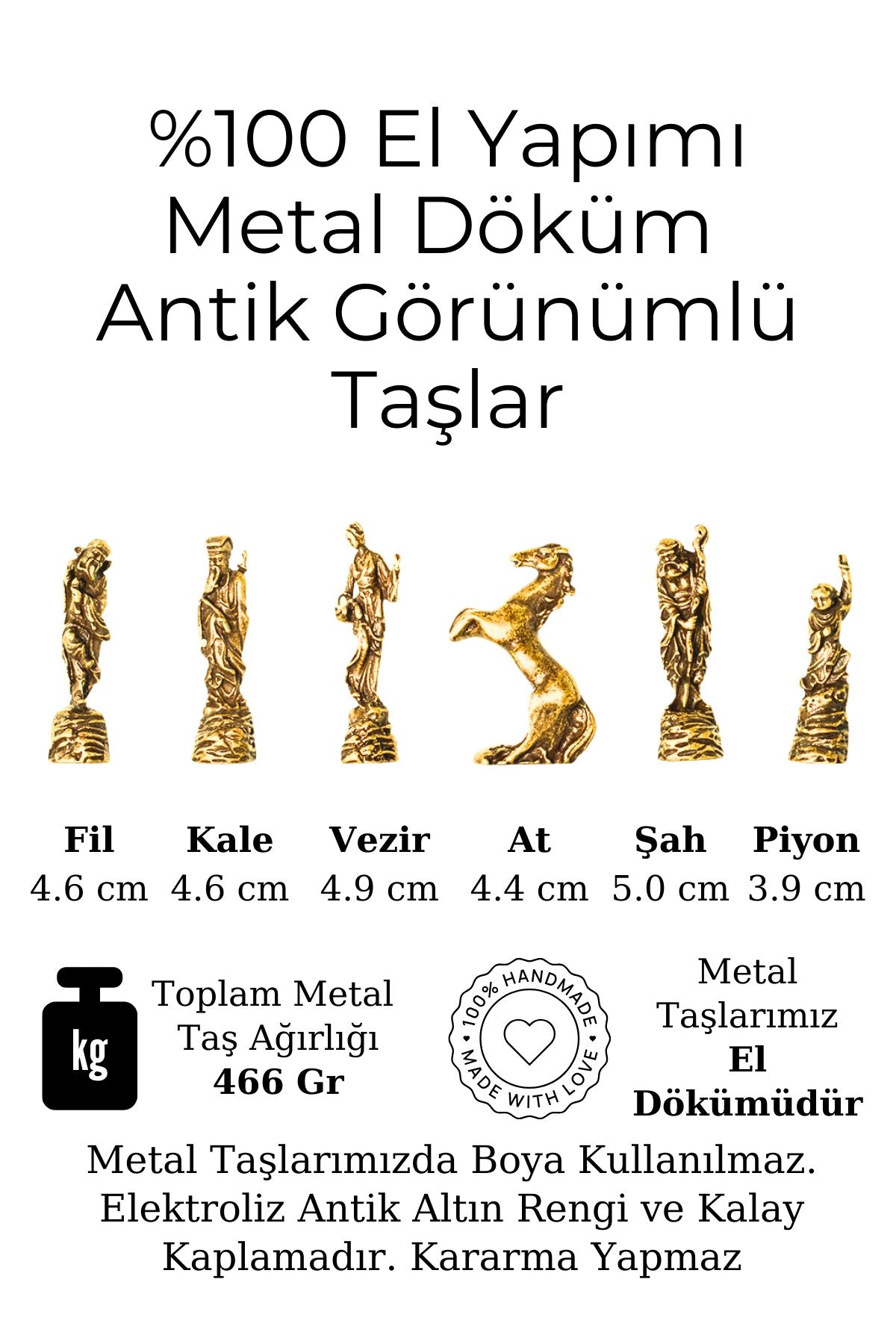 MC58 Uzak Doğu Figürlü Metal Satranç Takımı - Mermer Desenli 25x25 Ahşap Tahtasıyla - Lüks Hediyelik