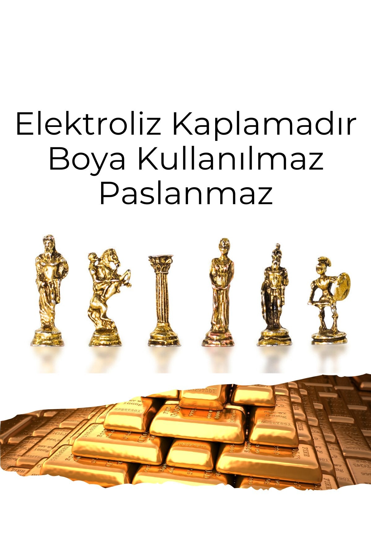MC102 Satranç Takımı 25x25cm - Bizans Figürlü Metal Taşlar – Gerçek Ağaç Tahta – El Yapımı – Hediyelik