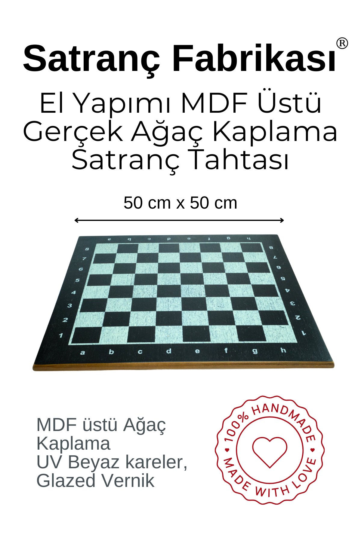 Metalicraft Satranç Takımı | Lüx Ahşap Kaplama Satranç Tahtası | Lüx Plastik Profesyonel Satranç Taşları