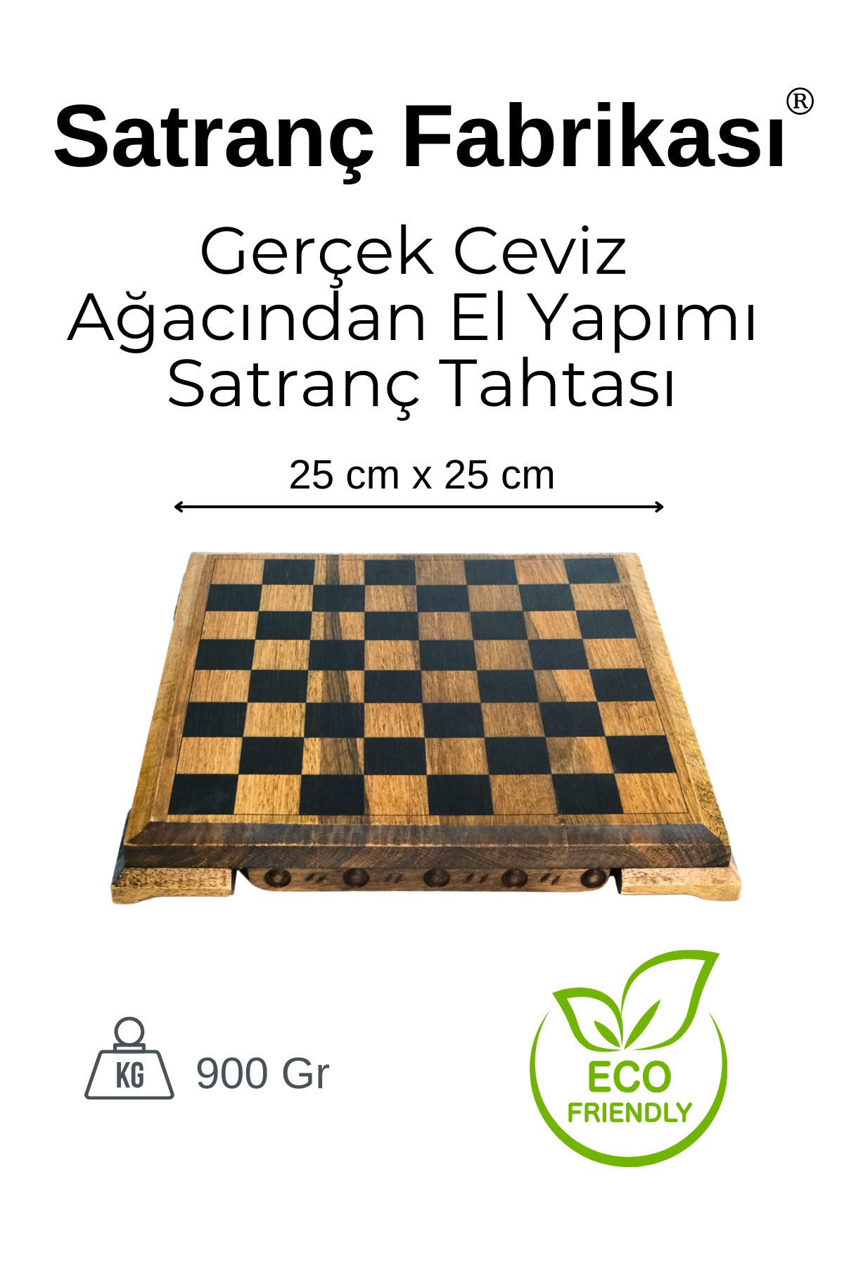 MC53 Metal Satranç Takımı – Orta Boy – Doğal Ahşap Ceviz Ağacı Tahta – El Yapımı Antik Metal Taşlar