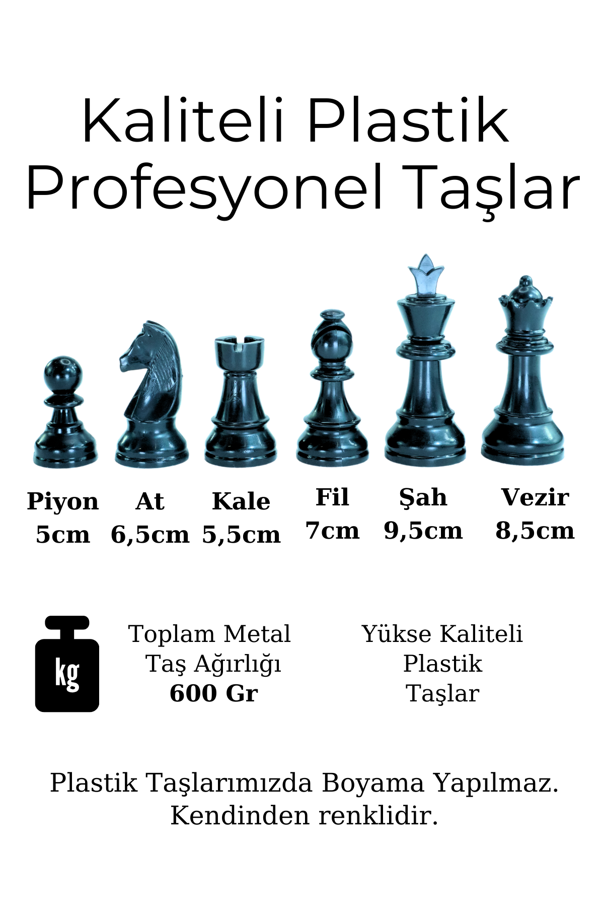 Metalicraft Satranç Takımı | Lüx Ahşap Kaplama Satranç Tahtası | Lüx Plastik Profesyonel Satranç Taşları