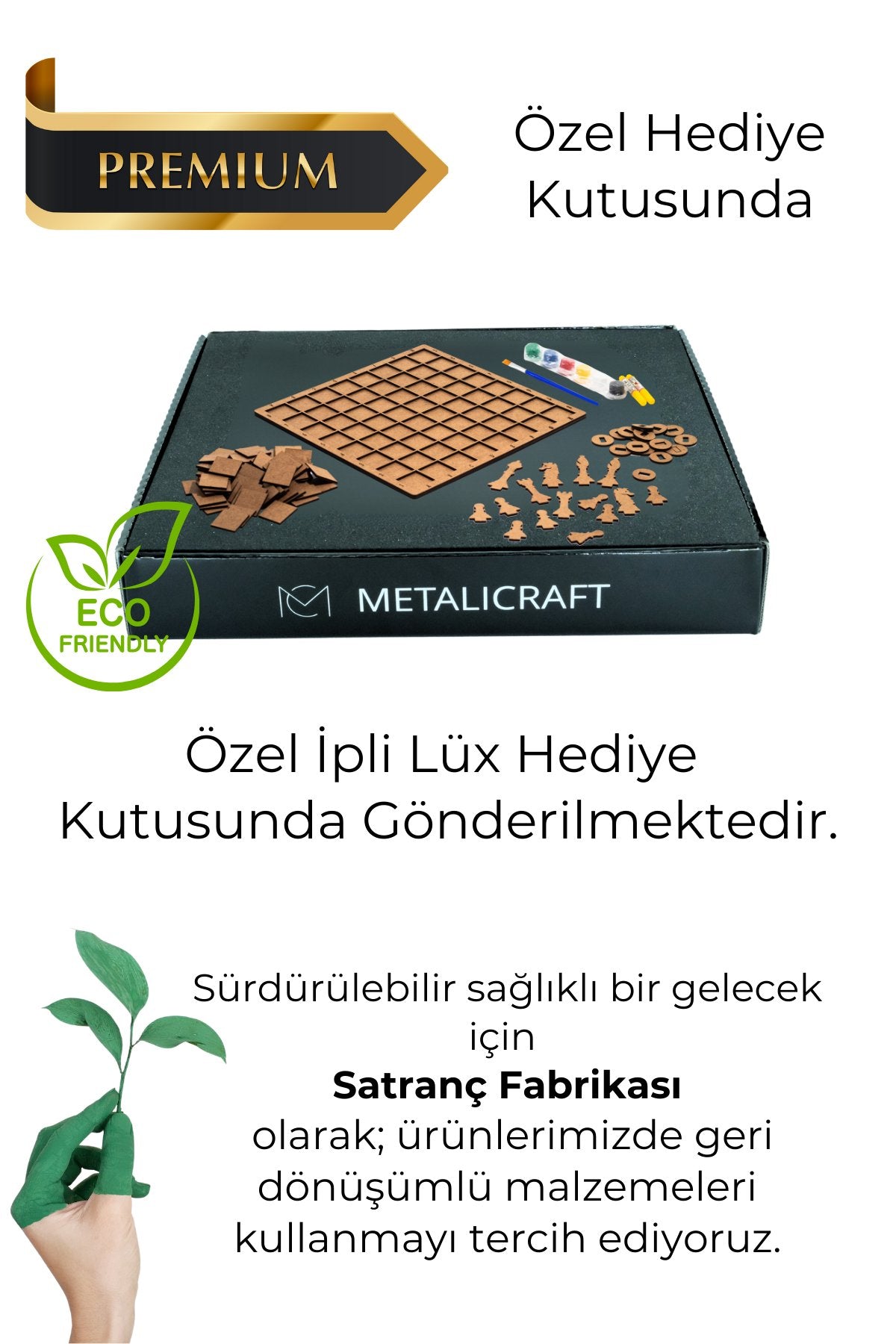 SF01 Kendin Yap Ahşap Satranç Takımı | DIY Ahşap Satranç | 27x27 cm | Boya ve Yapıştırıcı Hediyeli